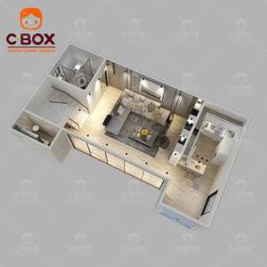 บ้านสำเร็จรูปหรูหรา Cbox แบบแพ็คสำเร็จ 2 ชั้น สำหรับโรงแรม อพาร์ทเมนท์ ร้านค้า วิลล่า บ้านคอนเทนเนอร์แบบโมดูลาร์ - Product Image 1