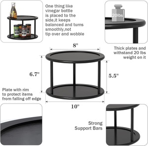 Organizador de condimentos giratorio de 2 niveles y 360 grados, estante de almacenamiento de especias, organizador de Metal <span class=keywords><strong>Lazy</strong></span> <span class=keywords><strong>Susan</strong></span> para cocina y armario de despensa - Product Image 2