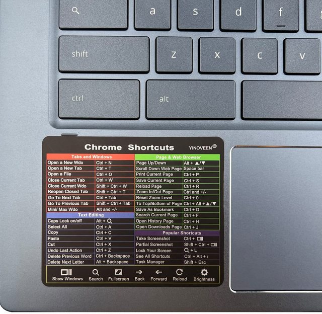 Pop-up White Blue Transparent Vinyl Keyboard Shortcuts Label Planner Sticker