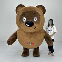 Costume de mascotte gonflable ours brun en peluche pour défilé, carnaval, publicité et événement
