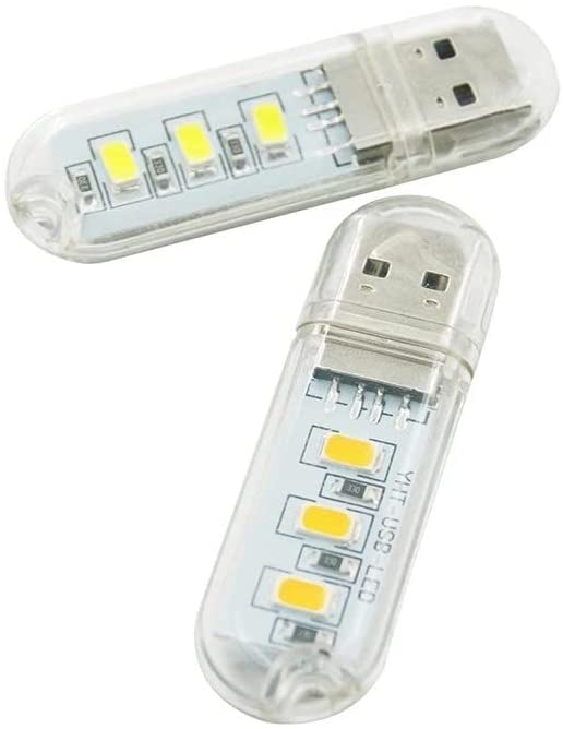 Миниатюрный светодиодный USB-накопитель Lmpara, светодиодный ночник, фонарик, лампа для ключей, Портативная USB-лампа, чистый белый, 3 светодиодных полосы, карманная лампа