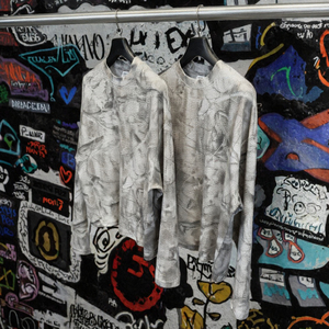 <b>Men</b> Oversized <b>Long</b> <b>Sleeve</b> T-Shirt Sublimation Print Knitted O-Neck Casual Streetwear Breathable Polyester <b>Top</b> - Product Image 2
