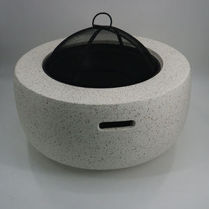 Brasero de Jardín para Patio Exterior con Pantalla Antichispas, Parrilla para Leña, Brasero Redondo de Hormigón para Leña y Carbón - Product Image 6