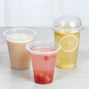 Gobelets en plastique PET transparents écologiques jetables avec couvercles, fond plat, pour boissons froides, logo personnalisé, diamètre 98 mm, 12 oz/14 oz/16 oz/18 oz/20 oz/24 oz - Product Image 4