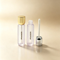 Tube de gloss à lèvres en plastique transparent givré rond personnalisé de 3 ml pour l'emballage cosmétique