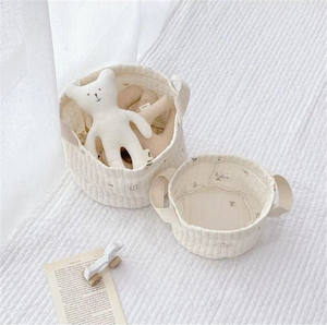 Sac de rangement multifonctionnel personnalisable <span class=keywords><strong>pour</strong></span> <span class=keywords><strong>bébé</strong></span>, broderie, couches, vêtements, jouets, seau de rangement, literie - Product Image 3