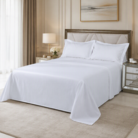 Ensemble de literie d'hôtel en percale 100% coton blanc 200TC, ensemble de draps-housses personnalisés