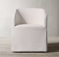 Housse de fauteuil en tissu de lin couleur personnalisée Rhohohill Design américain chaise de salle à manger en bois simple et moderne