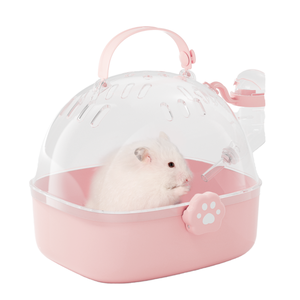 Cage à <span class=keywords><strong>hamster</strong></span> portable avec fermeture à bouton, plateau en plastique et bac à litière pour une utilisation en extérieur et le transport de petits animaux de compagnie - Product Image 2