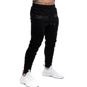 Men's Black Sweatpants Elastic Waist Drawstring Side Pockets Casual Joggers Breathable Knitted Heavyweight Wear Autumn Wear - Product Image 2