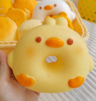 Meilleur Prix Jouet Squish Anti-Stress en TPR Souple à Rebond Lent, Motif Poussin Donut de Dessin Animé, Jouet Sensoriel Kawaii Animal Dessert