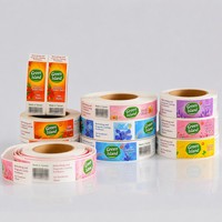 Étiquettes autocollantes découpées sur mesure, durables, écologiques, imprimées en couleur, en rouleau, OEM, autocollants vibrants, emballage avec logo personnalisé