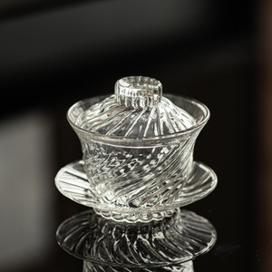 Taza de té Gaiwan con tapa, juego de té Kung Fu de vidrio resistente al calor, taza individual para el té de la tarde - Product Image 4