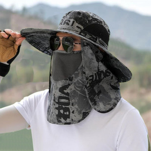 Men's Camouflage Boonie <b>Hat</b> With Detachable Face Mask Foldable Sun Protection Outdoor Fishing Hiking <b>Summer</b> <b>Hat</b> - Product Image 4