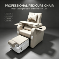 Station de pédicure portable avec bain de pieds massant, bassin sans tuyauterie, repose-pieds réglable et équipement de salon inclinable