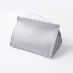 Boîte à mouchoirs simple en simili cuir, portable, lavable, écologique, design vintage, 19,5x13x12cm - Product Image 3
