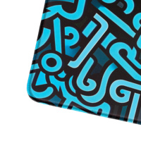 Ensemble de jeu en caoutchouc chauffant antidérapant - Bleu-noir - Tapis de souris Maze XXL + Repose-poignet ergonomique Durable et artistique En stock
