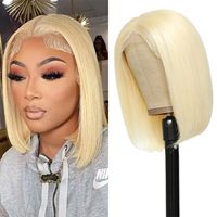 Peluca Bob Ombre Rubia Boutique Elite 15A SDD, Cabello Humano 100%, Encaje Frontal Transparente HD, Cabello Virgen para Mujer