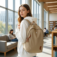 Sac à dos d'ordinateur noir étanche de grande capacité High Sense pour hommes et femmes couleur unie-pour les voyages au lycée et au collège