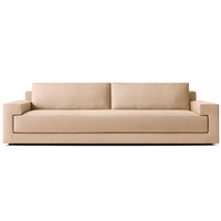 Ensemble de canapés sectionnels en tissu sculptural avec accoudoirs à rainures pour salon de villa, coussin de banquette, écologique et personnalisable
