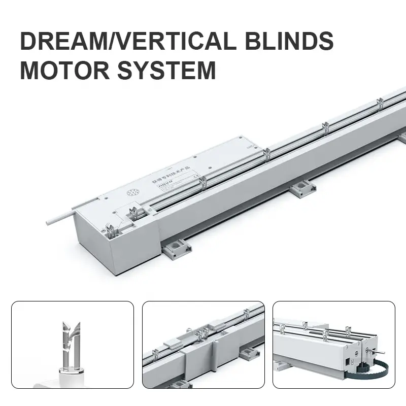 電気リモコン縦型カーテンブラインドシステム、カーテン伸縮トラック長さ調節可能