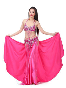 Nuovo Costume da <span class=keywords><strong>Danza</strong></span> del Ventre Tribale da Donna con Perline e Cristalli, Reggiseno Lungo Sexy per Performance, in Spandex/Cotone, Stile Carnevale - Product Image 5