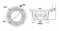 (35-026/35-027) Haut-parleur large bande 3,5 pouces 95 mm 20W/25W 4/8 Ohm à cône en papier et contour en caoutchouc, portable, haute sensibilité