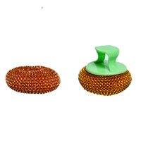 Épurateur pour animaux de compagnie couleur or/argent/cuivre Épurateur de marmite souple anti-rayures Éponge de cuisine Éponge propre Boule de vaisselle en acier inoxydable