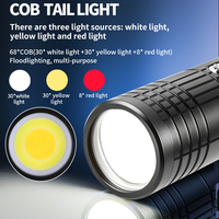 Lampe torche LED rechargeable en alliage d'aluminium super lumineuse avec affichage numérique, 2500-3500 lumens, zoomable, étanche, pour la randonnée et le camping