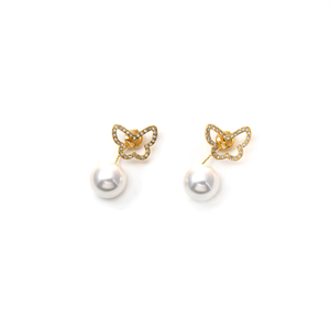 <b>Crystal</b> E295-190-010G Drop <b>Earrings</b> 22k Gold Plated 316L Stainless Steel Elegant and Luxurious Everyday Wear Accessory for Women - Product Image 2