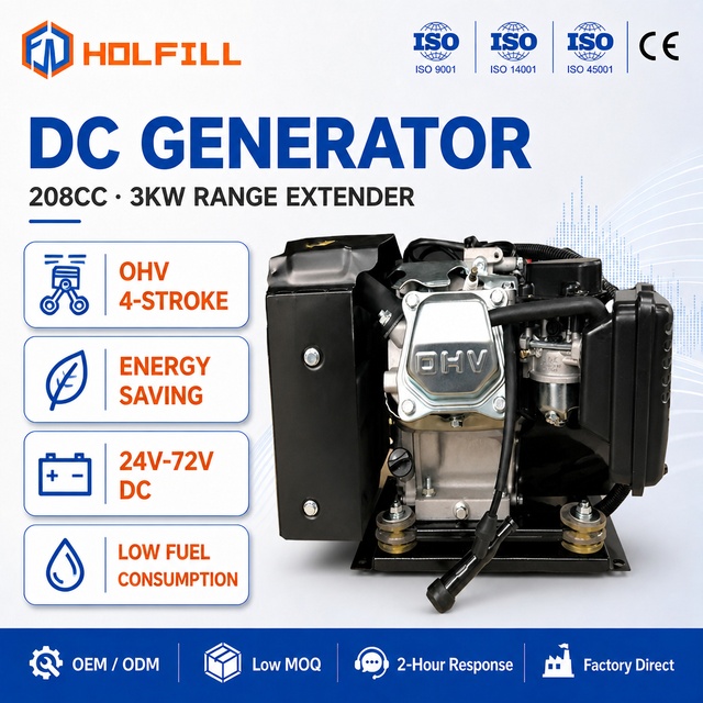 Commercial Grade 24V 48V 60V 72V Portable Gasoline 4 Stroke DC Generator Range Extender for Electric Bike Battery Charging