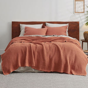 Jeté en coton tissé gaufré léger toutes saisons Couverture écologique douce, respirante et imprimée, respectueuse de la peau toute l'année - Product Image 5