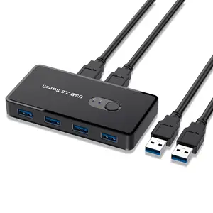 USB KVM Switch USB3.0 Switch Seletor 2 portas PCs Compartilhando 4 Dispositivos USB 2.0 para Teclado Mouse Scanner Impressora Kvm Switch Hub