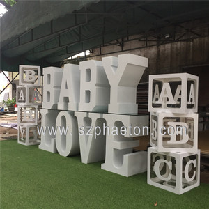 Blocs de construction en acrylique transparent pour bébé, boîte ABC <span class=keywords><strong>cube</strong></span> à ballons pour fête prénatale - Product Image 3