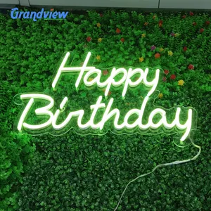 Personalizzato buon compleanno Led Flex Neon Sign RGB Neon 3d Logo lettera per insegna al Neon del partito