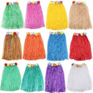 Décorations de fête colorées <span class=keywords><strong>jupe</strong></span> de danse de sable déguisement hawaï<span class=keywords><strong>en</strong></span> herbe raphia Hula <span class=keywords><strong>jupe</strong></span> 40cm - Product Image 2