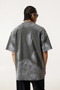 Camiseta Oversize de Algodón 100% con Logo Personalizado para Hombre, Cuello Redondo, Estilo Holgado, Efecto Batik Desgastado, Lavado Ácido, Anti-Pilling y Transpirable - Product Image 3