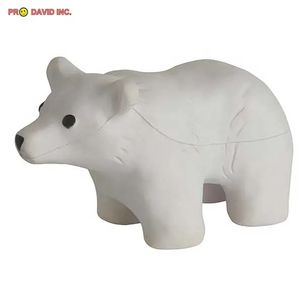 Eco-friendly PU Memory Foam Polar Bear Anti Stress Squeeze Reliever Toy Ball for Promotional Gifts & Anxiety Reducer