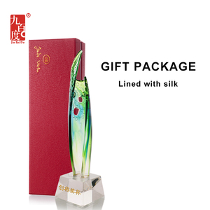 ジェイドバーチュ リウリ グリーンリーフ賞トロフィー カスタムロゴ 研磨仕上げ UV印刷 セレブリティ 成功者 リーディングクリスタル - Product Image 6