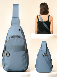 Ladeanschluss Große Kapazität Diebstahlsicherer Verschluss Outdoor Sport Herren Vintage Tragbare Reißverschluss Multifunktions-Schulterriemen Brusttasche - Product Image 3
