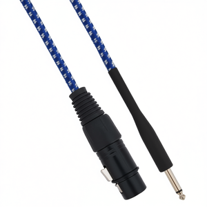 Câble audio mono XLR femelle vers jack mâle 6,35 mm, 3 mètres, bleu et blanc - Product Image 2