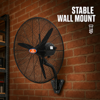 Ventilateur mural électrique à 3 pales métalliques, haute vitesse, oscillant, pour entrepôt, atelier, garage, extérieur, usage domestique, refroidissement