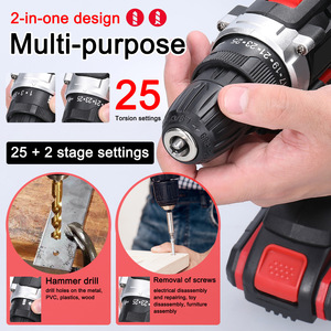 Perceuse sans fil rechargeable au lithium de qualité industrielle à moteur sans balais à vitesse variable, multifonction, portable, pour usage domestique, OEM - Product Image 5