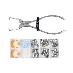 Manual Stainless Steel Dental Sectional Contoured Matrices Kit Matrix Bands Interdental Wedges Clamping <b>Clip</b> <b>Ring</b> Placement - Product Image 2