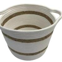 Nouvel ensemble de paniers de rangement vintage en coton et jonc de mer, motif zig-zag, pour cuisine et salle de bain, écologiques et faits à la main