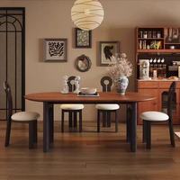 Ensemble de table à manger ovale moderne et luxueux de style nordique - Portable, imperméable, écologique, durable, en bois, pour un usage domestique