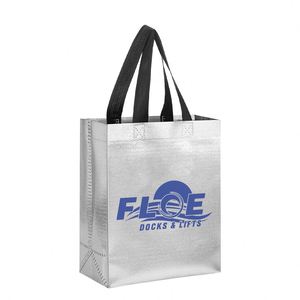 Sacs de courses laminés personnalisés, sacs fourre-tout en tissu métallisé laser pour emballage sur mesure - Product Image 3