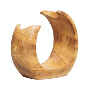 Crescent Moon Pipe Stand Walnut Wood Natural Color Tobacco Pipe Holder Gift For Smoking Pipes - Product Image 5