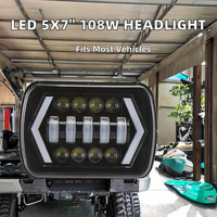 Nouveau phare rectangulaire He Xing LED 5x7\" 7X6\" 24W avec feux de jour (DRL) haut/bas pour Wrangler Truck 4X4