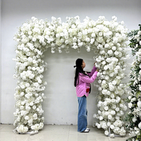 Arche de fleurs blanches en mousse SMS 8x8 pieds, double face, pour décoration de mariage et événements